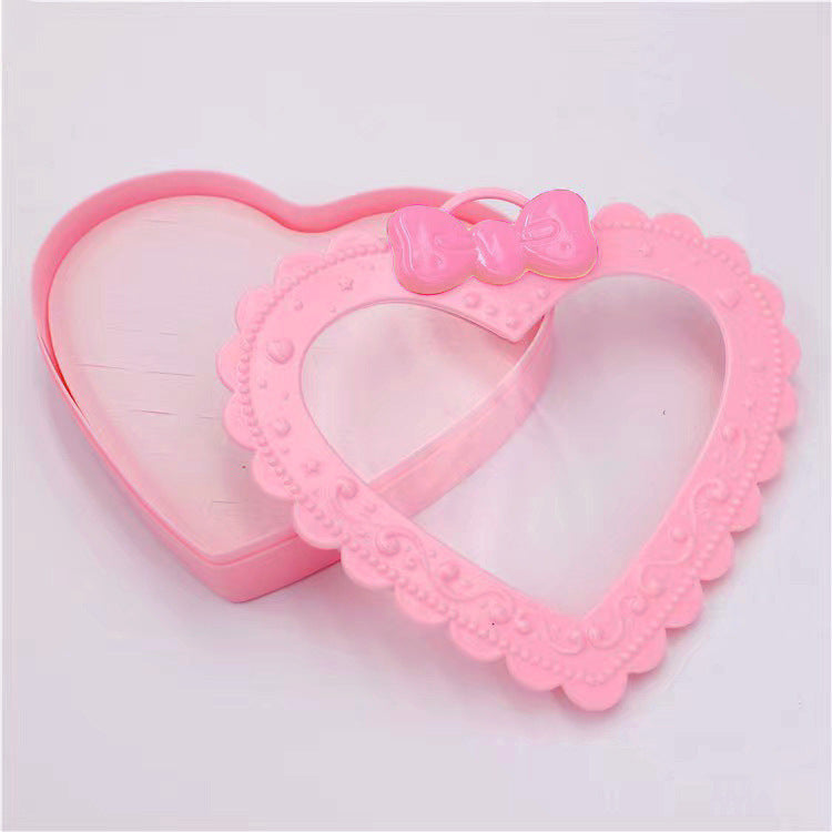 20Pcs Adjustable Princess pink Jewelry Girl Kids elsa Cartoon Plastic Rings Gift Set with Heart Shape Box