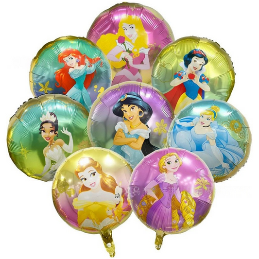 8pcs Princess Cinderella Foil Balloons Birthday Party Congratulations balloons Baby Shower Party Decorations Party Suppiles Accessories Theme kids (Princess 8pcs)