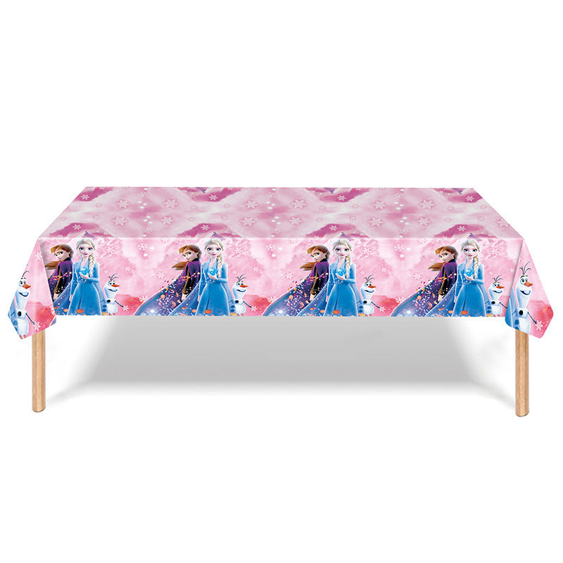 Stch Spider Princess Frozen Tableware Set Birthday Celebration Party Set Birthday Decoration Set for Happy Banner, Plates, Cups Set,Napkins,Tablecloths for 20 Guests