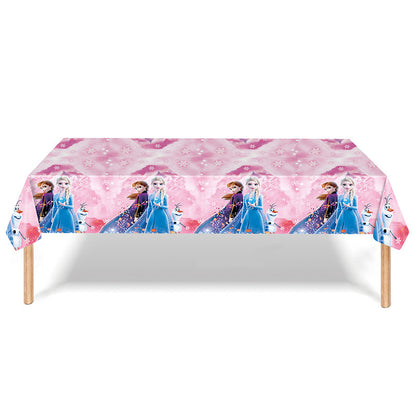 Stch Spider Princess Frozen Tableware Set Birthday Celebration Party Set Birthday Decoration Set for Happy Banner, Plates, Cups Set,Napkins,Tablecloths for 20 Guests