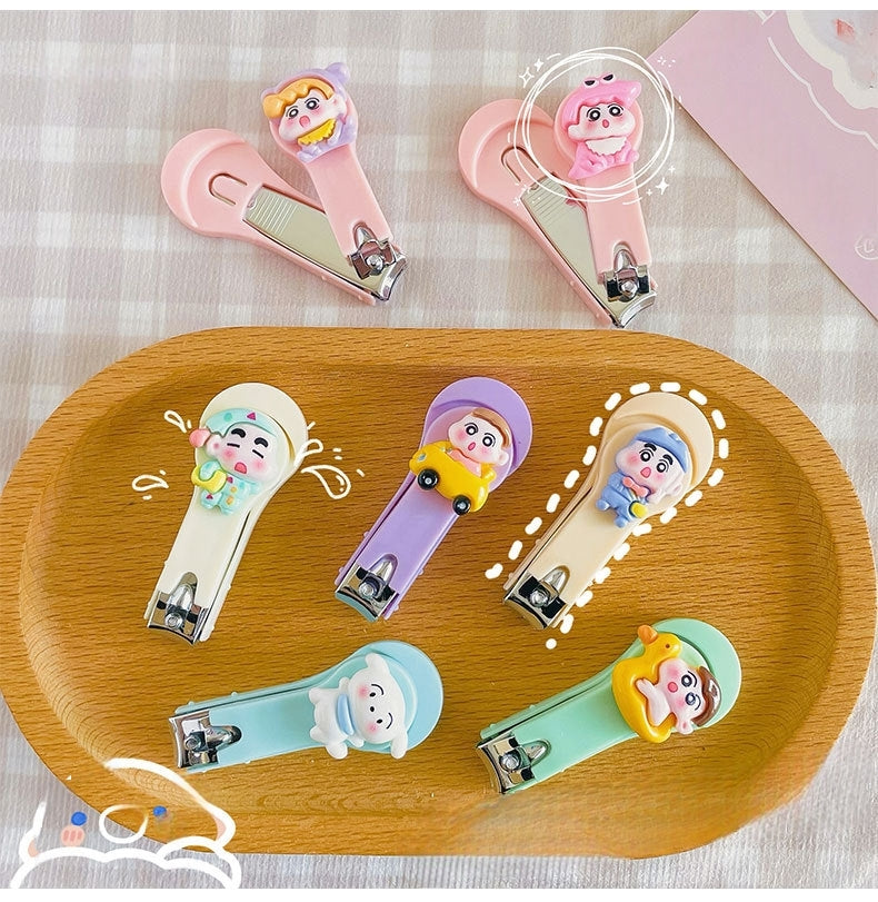 4PCS Kids Nail Clipper Manicure Sets Stainless Steel Cartoon Kitty Childrens Nail Clippers Kids Fortable Light Pedicure Kit Grooming Tools Baby Nail Clipper Set