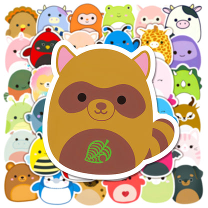 50pcs Princess Aven Superheros Toy Story Kids Stickers Luggage Laptop Skateboard Waterproof Party Bag Fillers Waterbottle Decal Graffiti Patches (Squishmallow)