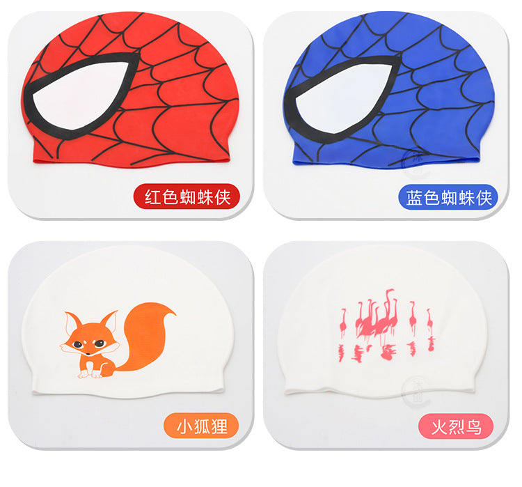 Kids Swimming Goggles Safe Soft Silicone Cap Hat Anti-Fog Waterproof No Leaking Crystal Clear Swim Goggles Spider for Kids Children and Teens Age 3-15 (Spiderman)