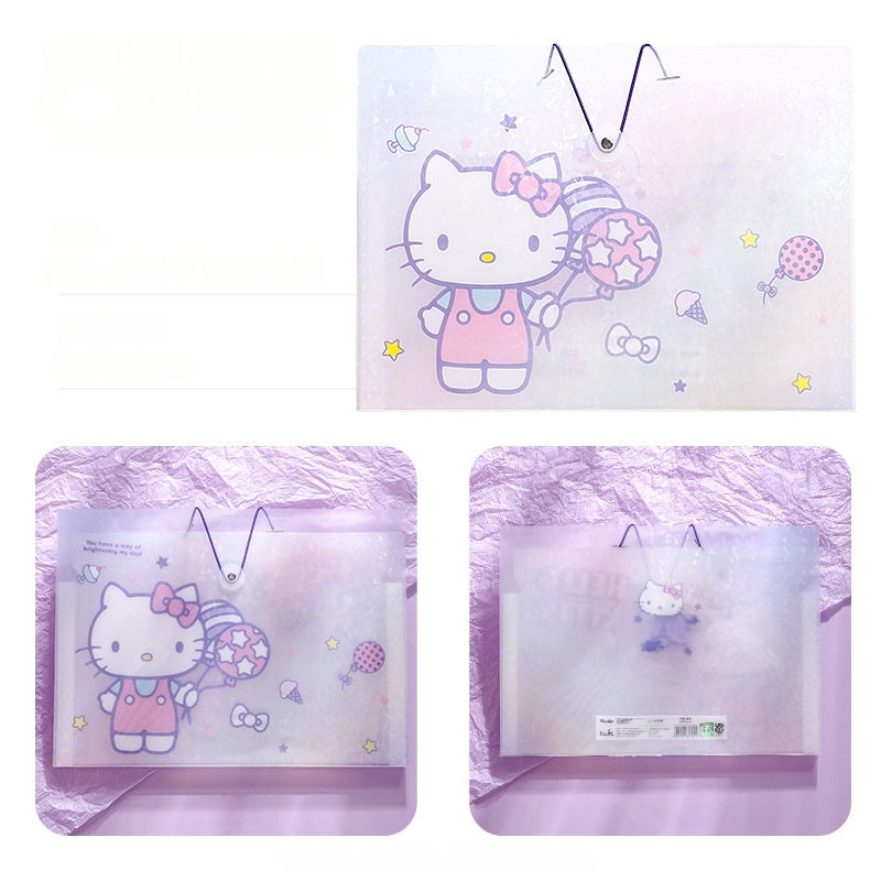 Princess A4 Expanding File Organiser, 13 Compartment Large Capacity Document Folder, Accordion Document Organizer with Colourful Label Tabs, Handle, Office School (Hello kitty, A4)