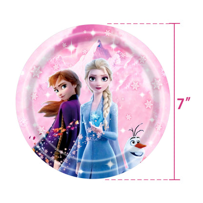Spiderman Princess Frozen Tableware Set Birthday Celebration Party Set Birthday Decoration Set for Happy Banner, Plates, Cups Set,Napkins,Tablecloths for 20 Guests (Frozen)