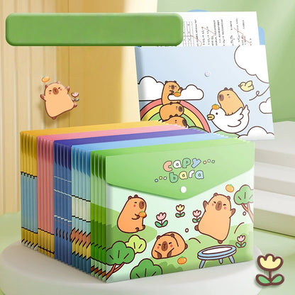 5PCS Plastic Wallets A4, 5 different designs Plastic Folders Popper Folder with Snap Closure, Lightweight Wallets for Document Office School Organization for Kids Adults