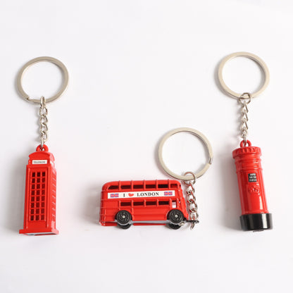 Keyring Keychain School bag Ornament Key Ring Decoration Cute Gifts for Women Girls Boys Pendant Key Chain Jewelry Gift For Kids (london 3pcs)