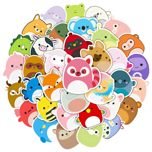 50pcs Princess Aven Superheros Toy Story Kids Stickers Luggage Laptop Skateboard Waterproof Party Bag Fillers Waterbottle Decal Graffiti Patches (Squishmallow)