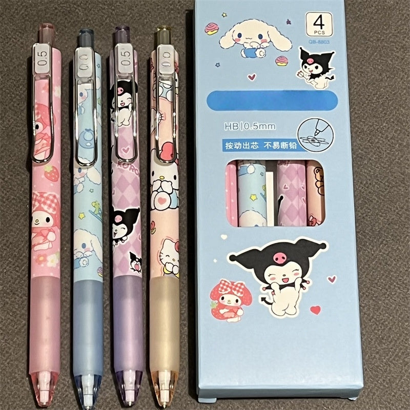 Mechanical Automatic 4pcs Pencil Set 0.5 mm for Office School Stationary Supply Party Favour Bag Fillers Gift Girls Boys writing