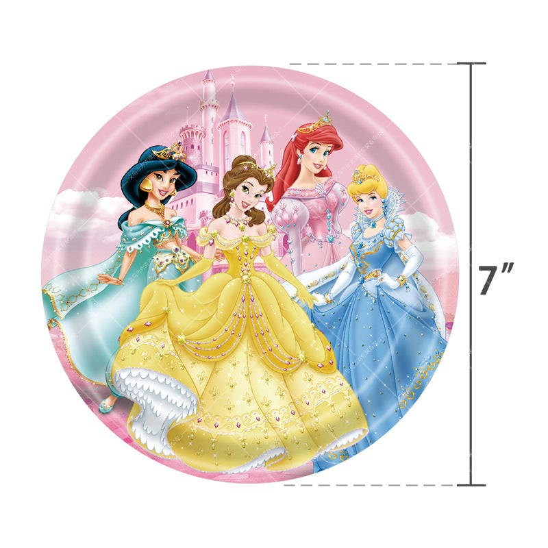 Spiderman Princess Frozen Tableware Set Birthday Celebration Party Set Birthday Decoration Set for Happy Banner, Plates, Cups Set,Napkins,Tablecloths for 20 Guests (Princess)