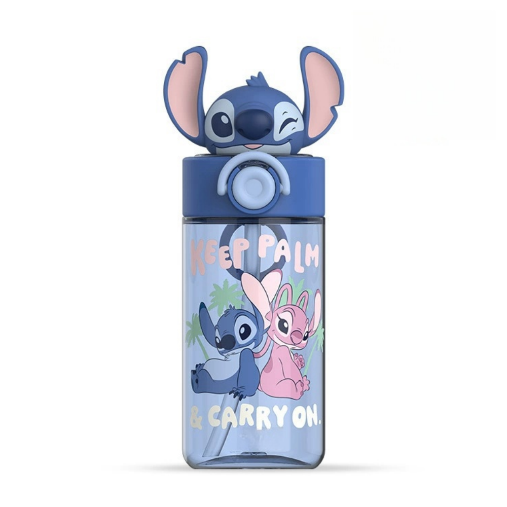 Water Bottle Reusable Kids 520ml PP with Two Lids Leak Proof with straw Lid BPA Free Drinking