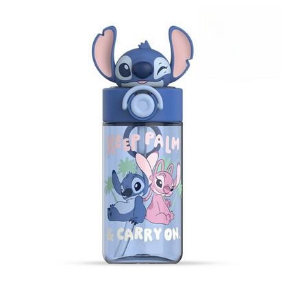 Water Bottle Reusable Kids 520ml PP with Two Lids Leak Proof with straw Lid BPA Free Drinking