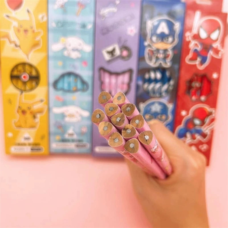 12 Pack Princess Spider HB Pencils with erasers Kids Children Party Bag Fillers School Office