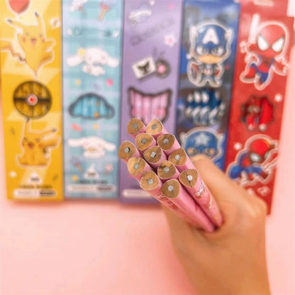 12 Pack Princess Spider HB Pencils with erasers Kids Children Party Bag Fillers School Office