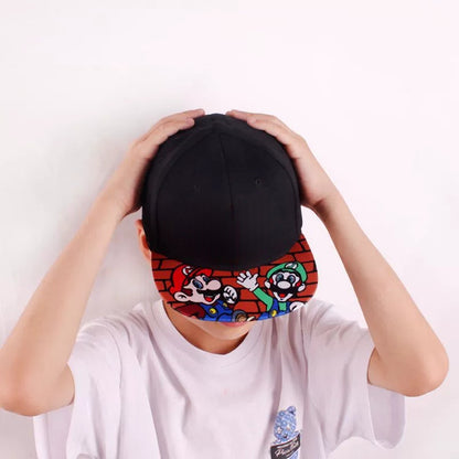 Kids Cotton Baseball Cap Hat for Boys, Boys Caps Perfect for Outdoor Sunny Days Sun Hat 3+ Years(Mario)