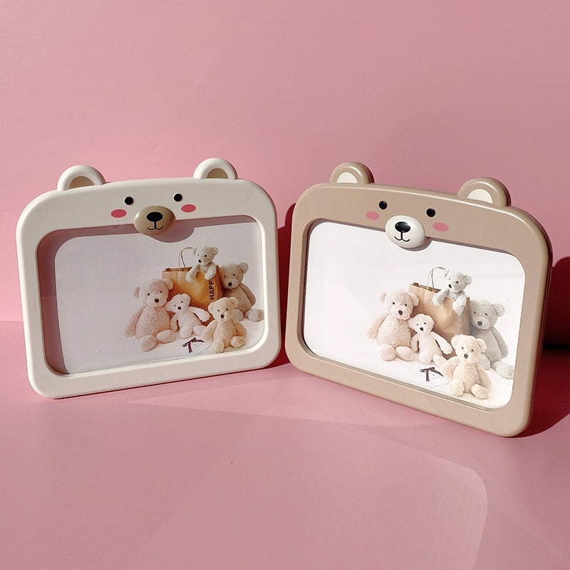 Cute Bear Photo Frame with pen holder back 4 x 6 Picture Frame for Tabletop Display, Cute Home Room Decor, Gifts for kids women