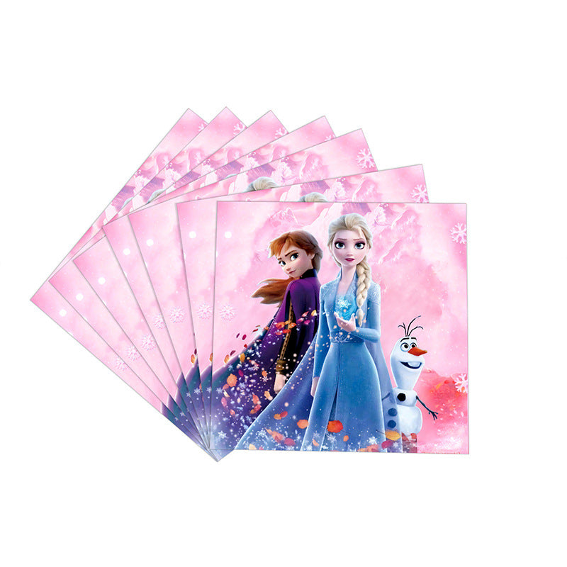 Spiderman Princess Frozen Tableware Set Birthday Celebration Party Set Birthday Decoration Set for Happy Banner, Plates, Cups Set,Napkins,Tablecloths for 20 Guests (Frozen)