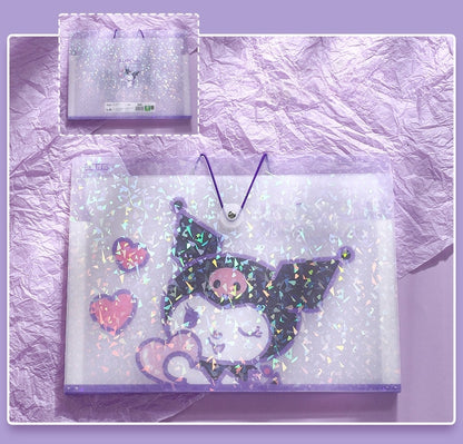 Princess A4 Expanding File Organiser, 13 Compartment Large Capacity Document Folder, Accordion Document Organizer with Colourful Label Tabs, Handle, Office School (KUROMI, A4)