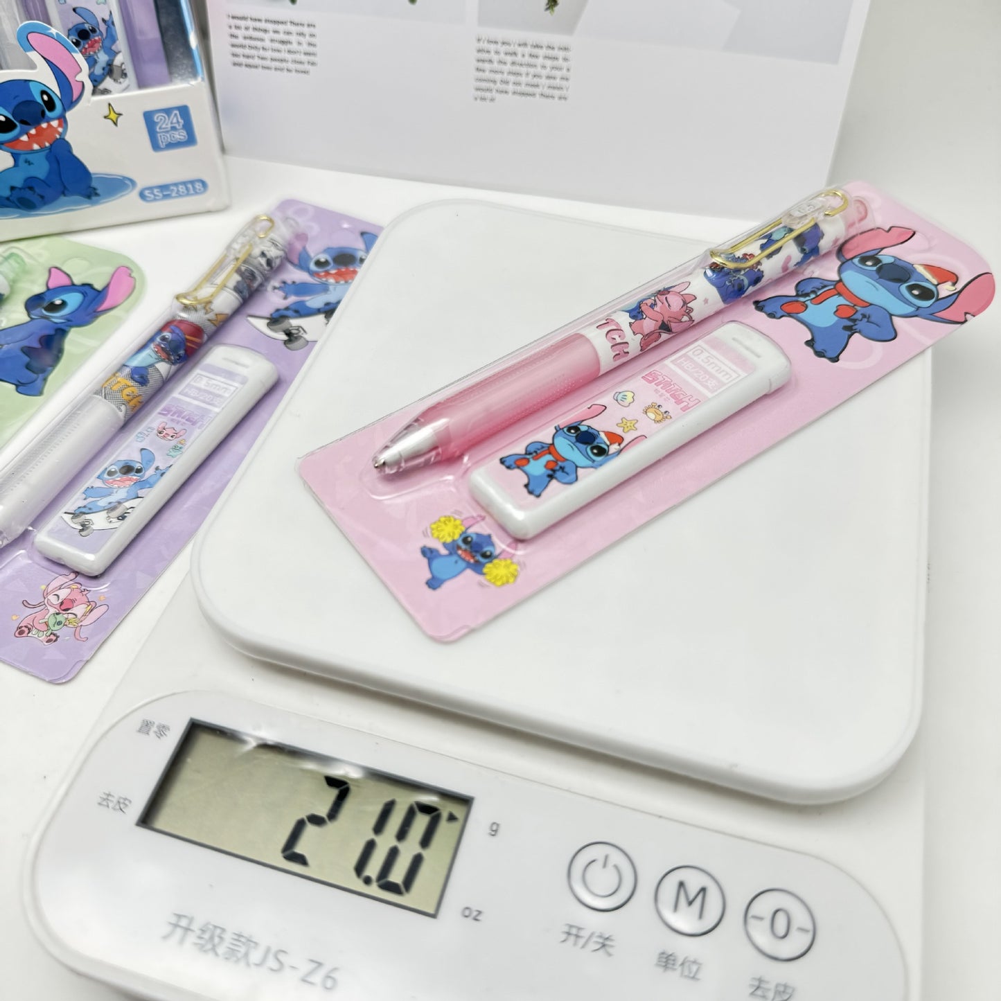 Stitch Mechanical Automatic Pencil Set 0.5 mm with 20PCS HB Pencil Leads for Office School Stationary Supply Party Favour Bag Fillers Gift Girls Boys writing