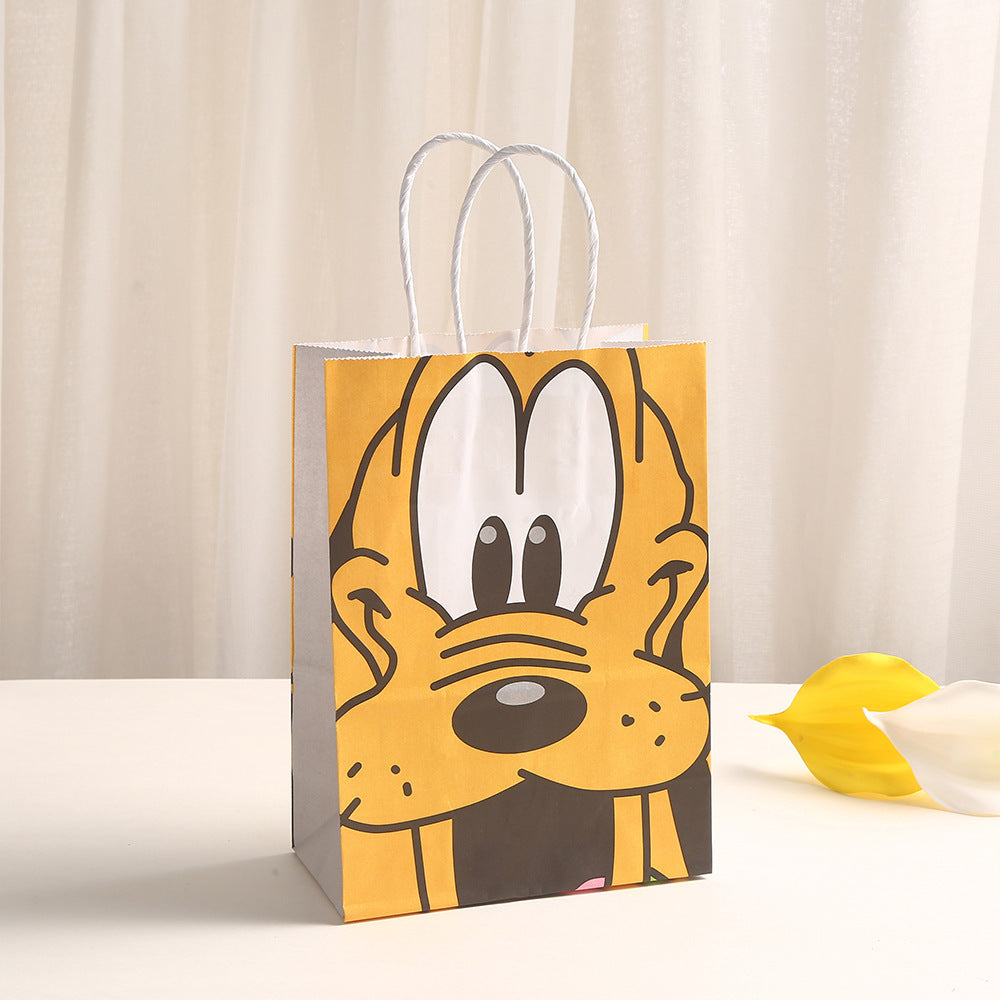 18 Pieces Princess Pink Kraft Paper Bags for Girls Gifts Party Favor Goodie  Treat Bags With Handle for Christmas,Birthday,and Celebrations Party Supplies （Mickey）