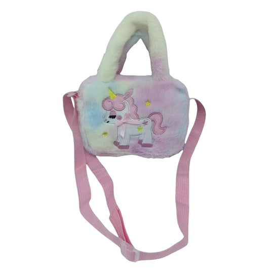 Kids Purse Girls unicorn fluffy Silicone Mini Children's Coin Purse Cute Cartoon Shoulder Bag Crossbody Accessories Bags Adjustable Strap for Kids Gift Travel