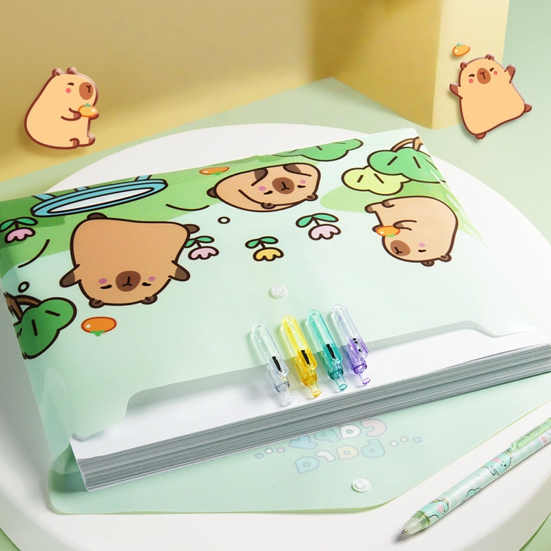 5PCS Plastic Wallets A4, 5 different designs Plastic Folders Popper Folder with Snap Closure, Lightweight Wallets for Document Office School Organization for Kids Adults