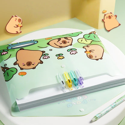 5PCS Plastic Wallets A4, 5 different designs Plastic Folders Popper Folder with Snap Closure, Lightweight Wallets for Document Office School Organization for Kids Adults