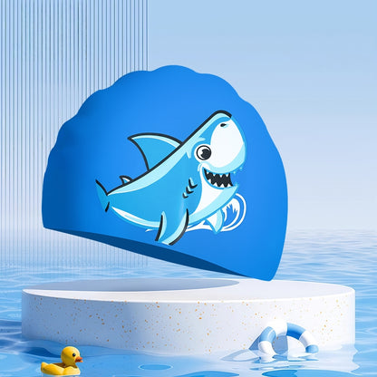 Kids Swimming Goggles Safe Soft Silicone Cap Hat Anti-Fog Waterproof No Leaking Crystal Clear Swim Goggles Spider for Kids Children and Teens Age 3-15 (Shark)