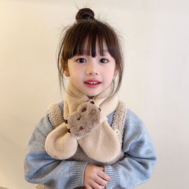 Kids Winter Beanie Scarf for 2-10 Years Old Boys Girls.Outdoor Warm Fleece Lined Thermal Knit Fluffy Pom