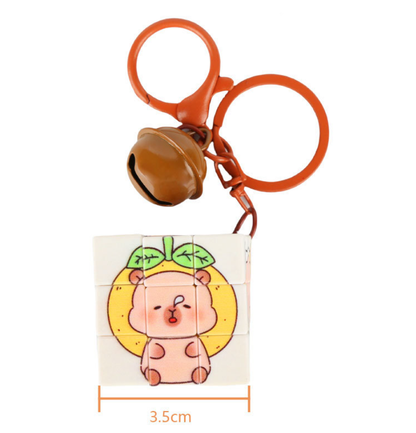 Mini cube Demon Keychain, Cartoon Hunters Figure Key Pendants Silicone for Bag backpack Keyring Decoration Pendants Adults Party Favors Birthday Party Supplies (Capybara)