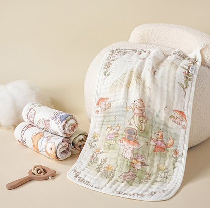 2 Pack Baby Muslin Cloths, 6-Layer Soft and Absorbent Cotton Muslin Squares, Reusable Baby Face soft Towels & Newborn Hand Washcloths, 30×50CM Breathable Baby Cloths for kids Boys (Set01)