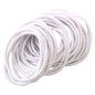 50Pcs Girls Women 2.5mm Thin School Uniform Endless Hair Elastics Bobbles Hair Ties Bands Ponios Ponytail Holders (White)