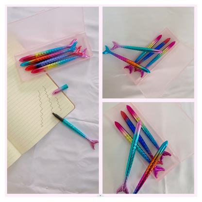 5 PCS Kids Girls Unicorn Ink Pen Rollerball Glitter Quicksand Drying Extra Fine Ballpoint Premium 0.5mm for Office School Stationery with Party bag fillers