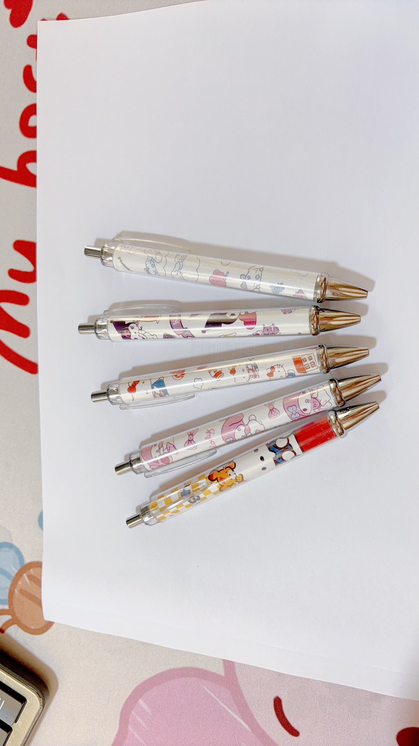 5PCS stch toy cute Gel Pen Liquid Ink Rollerball Retractable Quick Drying Extra Fine Ballpoint Premium 0.5mm Marker for Office School Stationery Supply Black