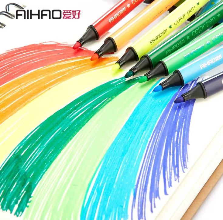 24 Colours Assorted Colouring Set Gift Washable Water Colour Markers Coloured Pens Kids Children Colouring Drawing Pens Assorted Colours Markers Pens for Children Doodling (24 Colour)