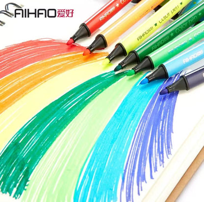 24 Colours Assorted Colouring Set Gift Washable Water Colour Markers Coloured Pens Kids Children Colouring Drawing Pens Assorted Colours Markers Pens for Children Doodling (24 Colour)