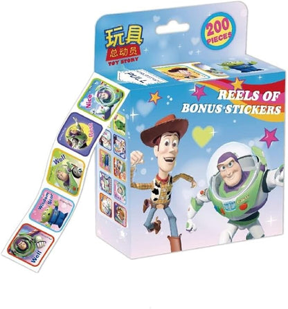 Kids Toddlers Princess Elsa Mickey Mouse Dinosaur Stickers Party Bag Fillers Boys Girls Teachers as Reward Craft Scrapbooking in Box Gift Set