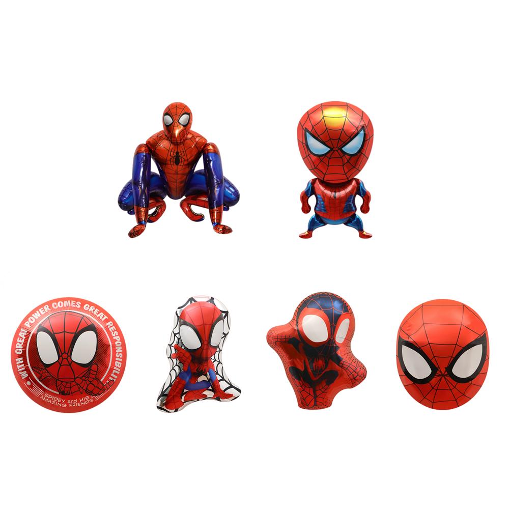 6pcs Princess Cinderella Foil Balloons Birthday Party Congratulations balloons Baby Shower Party Decorations Party Suppiles Accessories Theme kids (Spiderman)