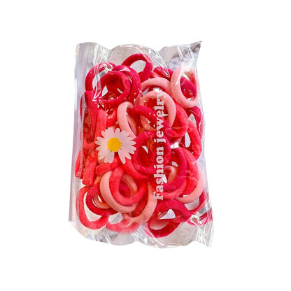 50 Multicolour Mini Hair Ponios Endless Elastics Bobbles Bands Women Girl kids Hair Bands Ponytail Holders (Mix)