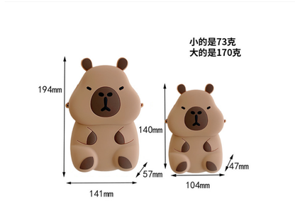 Kids Purse Girls Silicone Mini Children's Coin Purse Cute Cartoon Shoulder Bag Crossbody Bag Accessories Bags Adjustable Strap for Kids Gift Travel Holiday (Capybara)